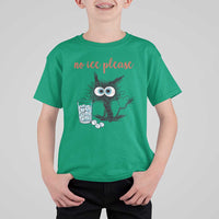 No Ice Please T Shirt For Kid Funny Black Cat Sarcastic Abolish ICE Meme