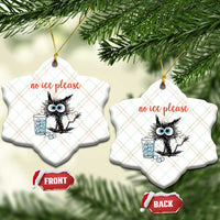 No Ice Please Ceramic Ornament Funny Black Cat Sarcastic Abolish ICE Meme
