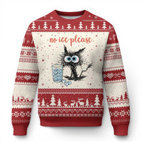 No Ice Please Ugly Christmas Sweater Funny Black Cat Sarcastic Abolish ICE Meme