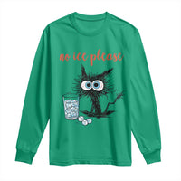 No Ice Please Long Sleeve Shirt Funny Black Cat Sarcastic Abolish ICE Meme