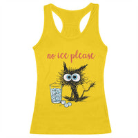 No Ice Please Racerback Tank Top Funny Black Cat Sarcastic Abolish ICE Meme