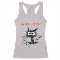 No Ice Please Racerback Tank Top Funny Black Cat Sarcastic Abolish ICE Meme