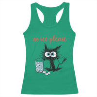 No Ice Please Racerback Tank Top Funny Black Cat Sarcastic Abolish ICE Meme