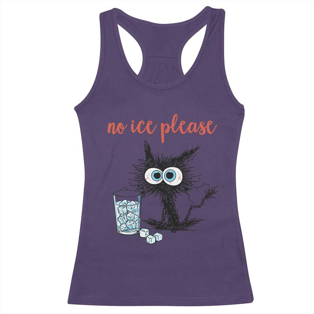 No Ice Please Racerback Tank Top Funny Black Cat Sarcastic Abolish ICE Meme
