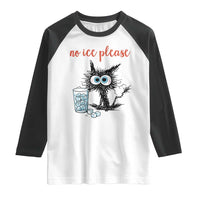 No Ice Please Raglan Shirt Funny Black Cat Sarcastic Abolish ICE Meme