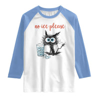 No Ice Please Raglan Shirt Funny Black Cat Sarcastic Abolish ICE Meme