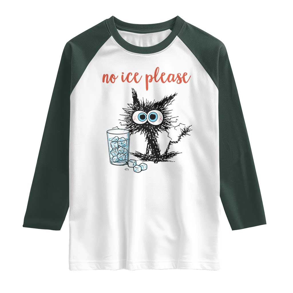 No Ice Please Raglan Shirt Funny Black Cat Sarcastic Abolish ICE Meme