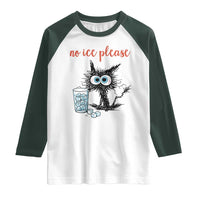 No Ice Please Raglan Shirt Funny Black Cat Sarcastic Abolish ICE Meme
