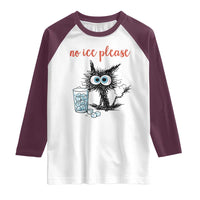No Ice Please Raglan Shirt Funny Black Cat Sarcastic Abolish ICE Meme