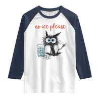 No Ice Please Raglan Shirt Funny Black Cat Sarcastic Abolish ICE Meme