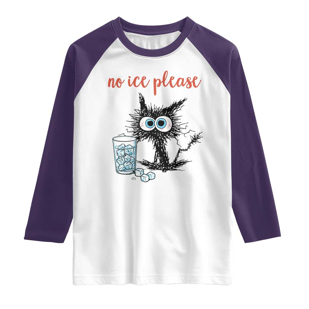No Ice Please Raglan Shirt Funny Black Cat Sarcastic Abolish ICE Meme