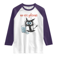 No Ice Please Raglan Shirt Funny Black Cat Sarcastic Abolish ICE Meme