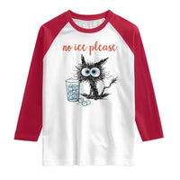 No Ice Please Raglan Shirt Funny Black Cat Sarcastic Abolish ICE Meme