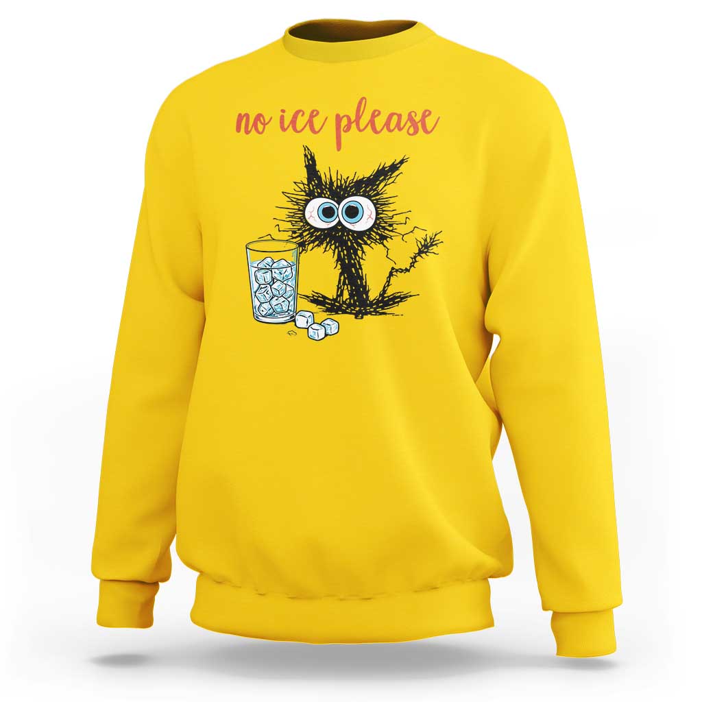 No Ice Please Sweatshirt Funny Black Cat Sarcastic Abolish ICE Meme