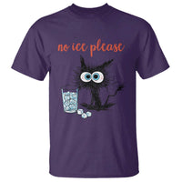 No Ice Please T Shirt Funny Black Cat Sarcastic Abolish ICE Meme