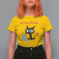 No Ice Please T Shirt For Women Funny Black Cat Sarcastic Abolish ICE Meme