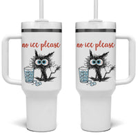 No Ice Please Tumbler With Handle Funny Black Cat Sarcastic Abolish ICE Meme