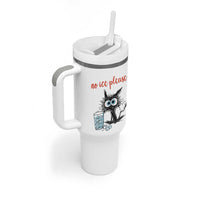 No Ice Please Tumbler With Handle Funny Black Cat Sarcastic Abolish ICE Meme