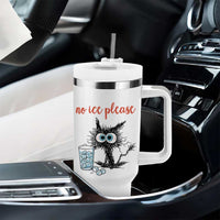 No Ice Please Tumbler With Handle Funny Black Cat Sarcastic Abolish ICE Meme