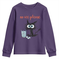 No Ice Please Youth Sweatshirt Funny Black Cat Sarcastic Abolish ICE Meme