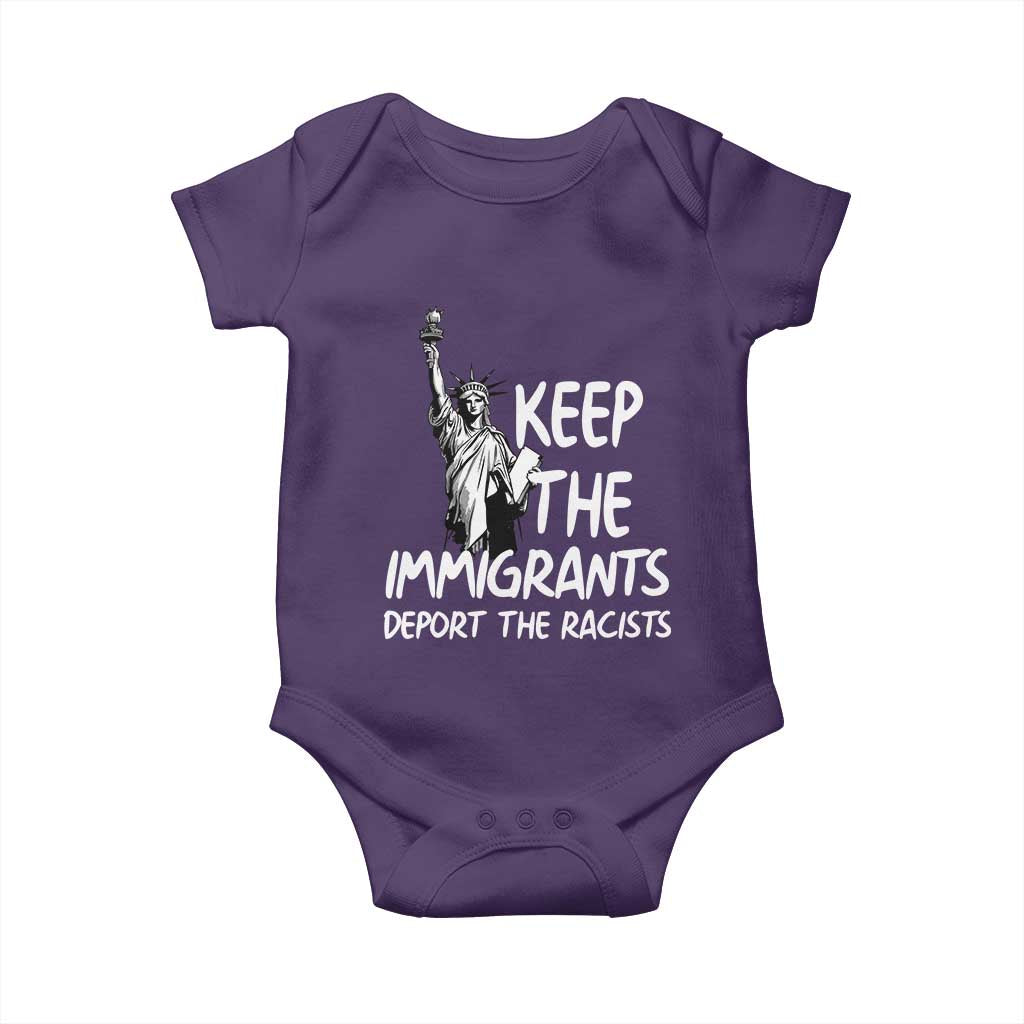 Keep The Immigrants Deport The Racists Baby Onesie Statue Of Liberty Anti Racism