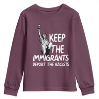 Keep The Immigrants Deport The Racists Youth Sweatshirt Statue Of Liberty Anti Racism