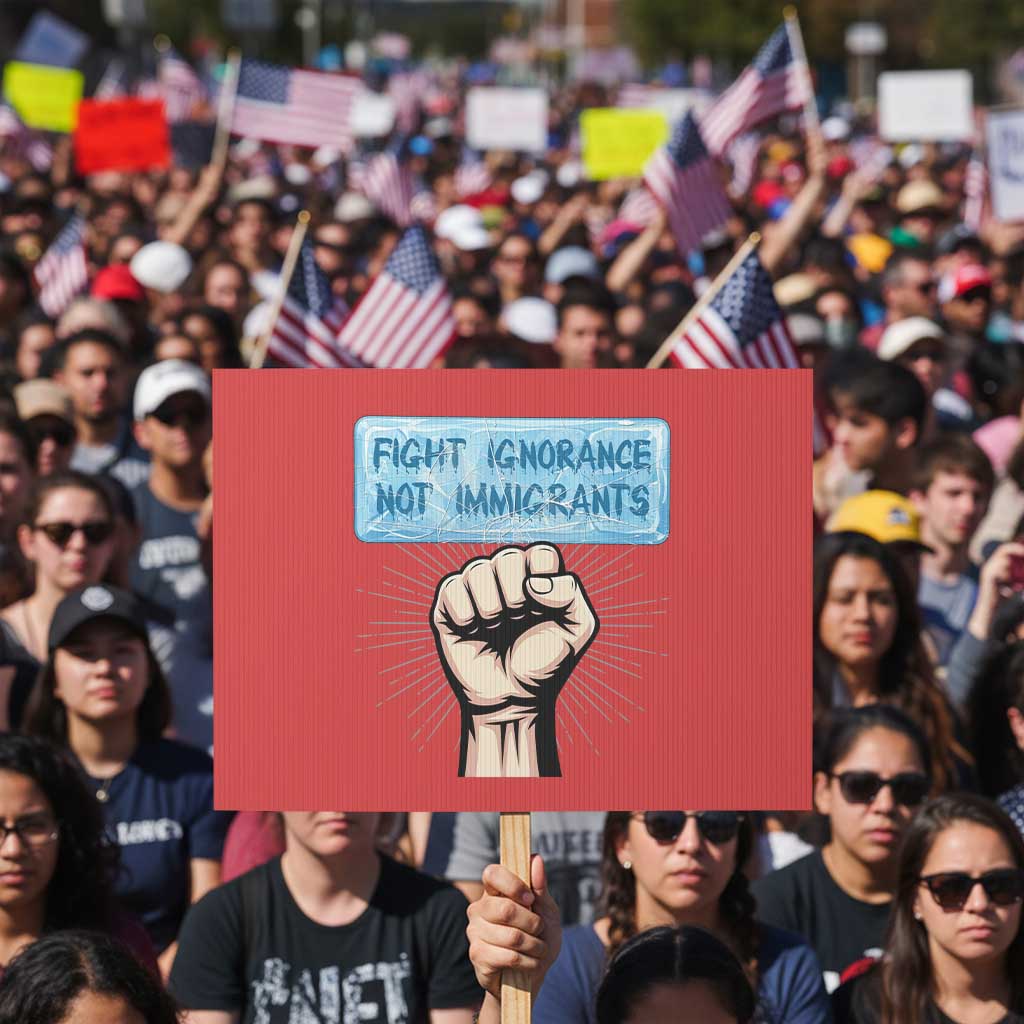 Fight Ignorance Not Immigrants Protest Sign Antiracist Human Rights Political Protest Anti ICE