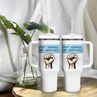 Fight Ignorance Not Immigrants Tumbler With Handle Antiracist Human Rights Political Protest Anti ICE