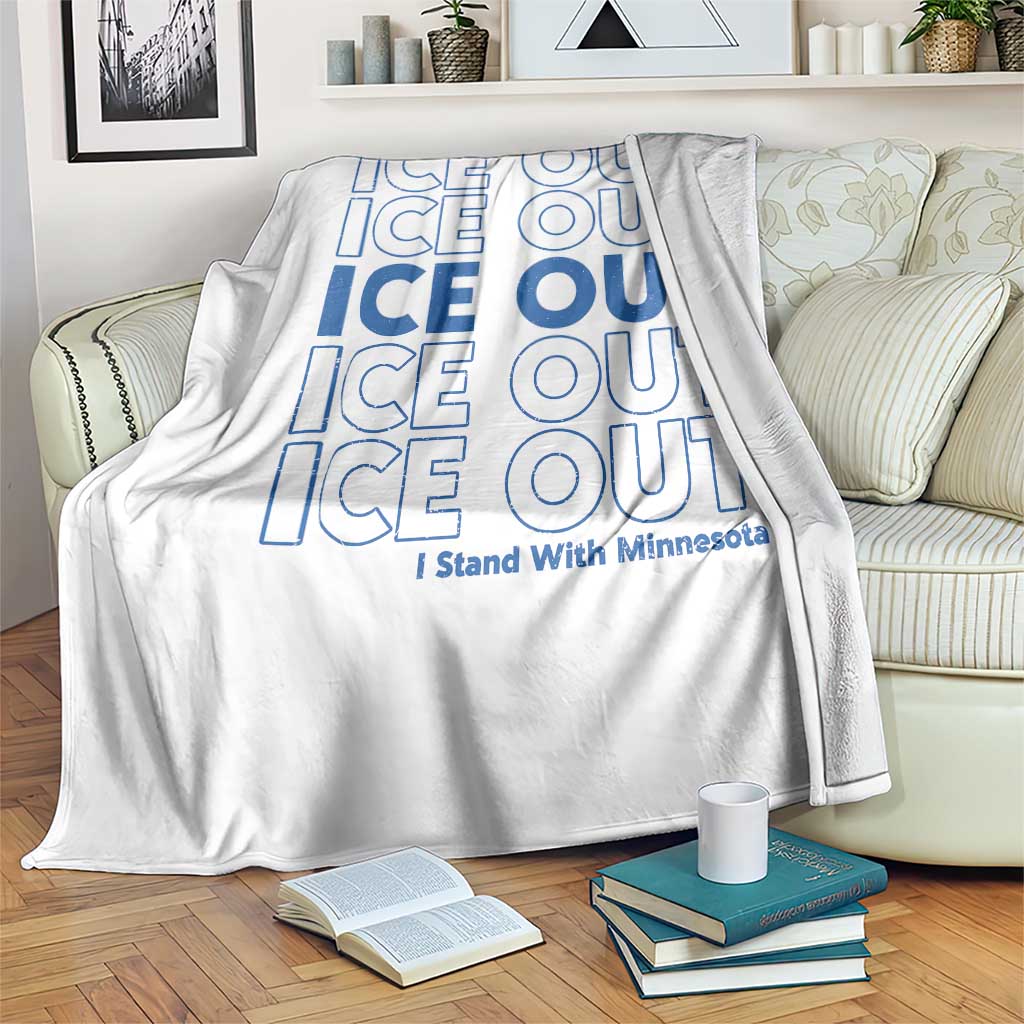 ICE Out Throw Blanket I Stand With Minnesota Minneapolis Anti ICE
