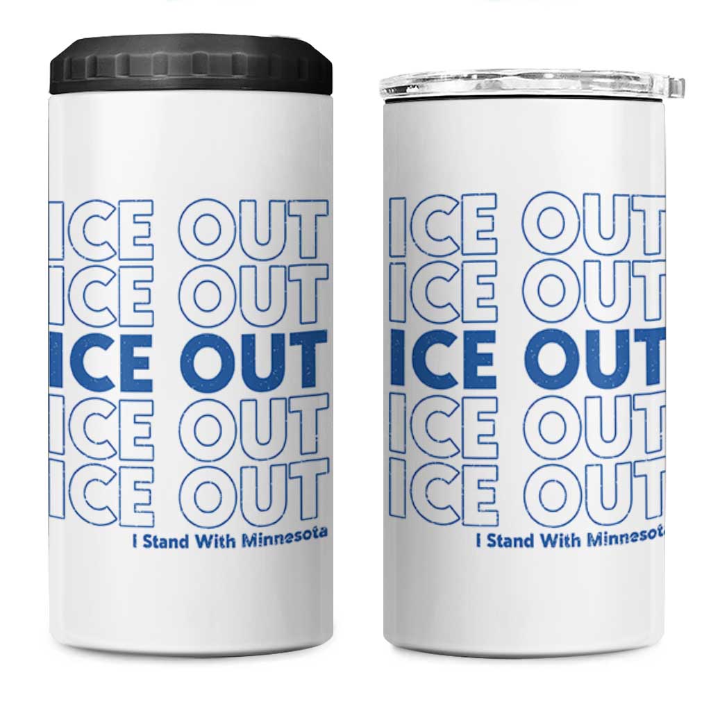 ICE Out 4 in 1 Can Cooler Tumbler I Stand With Minnesota Minneapolis Anti ICE