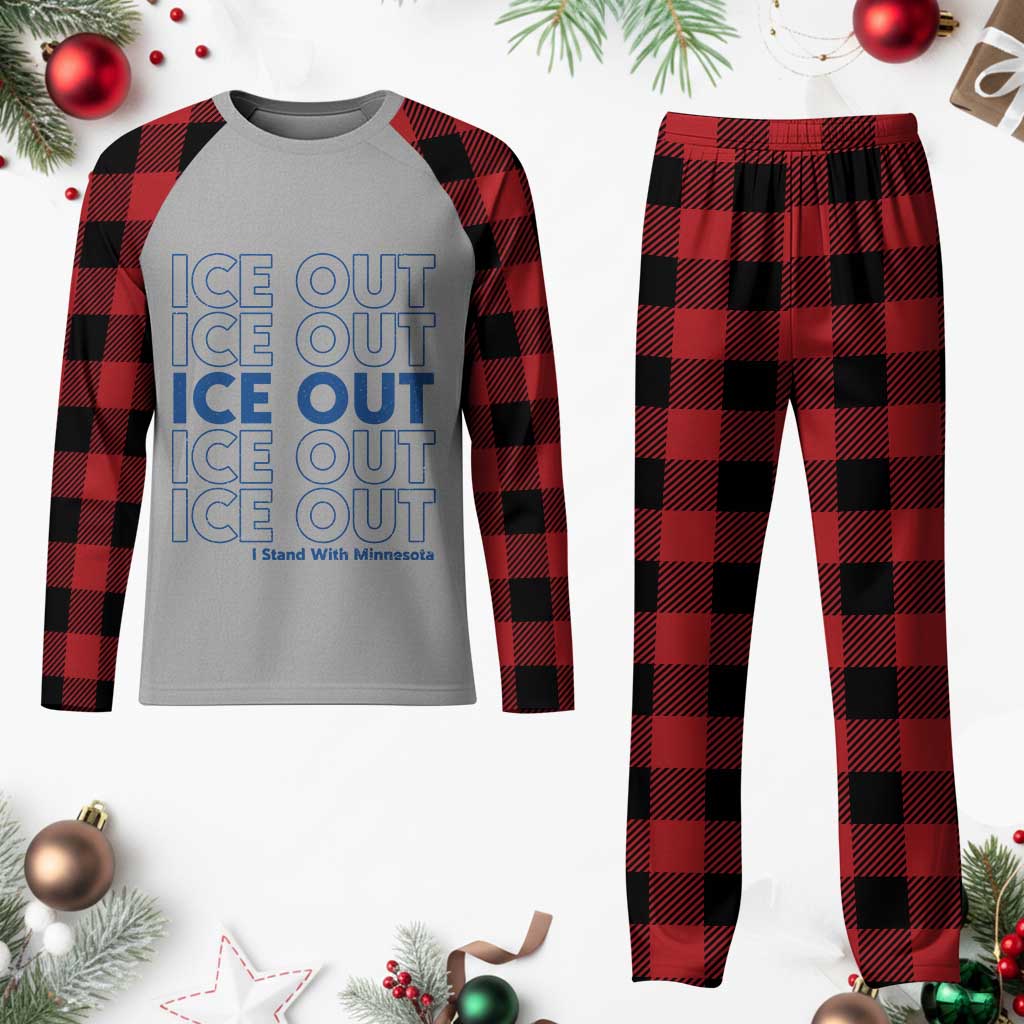 ICE Out Plaid Pajama Set I Stand With Minnesota Minneapolis Anti ICE