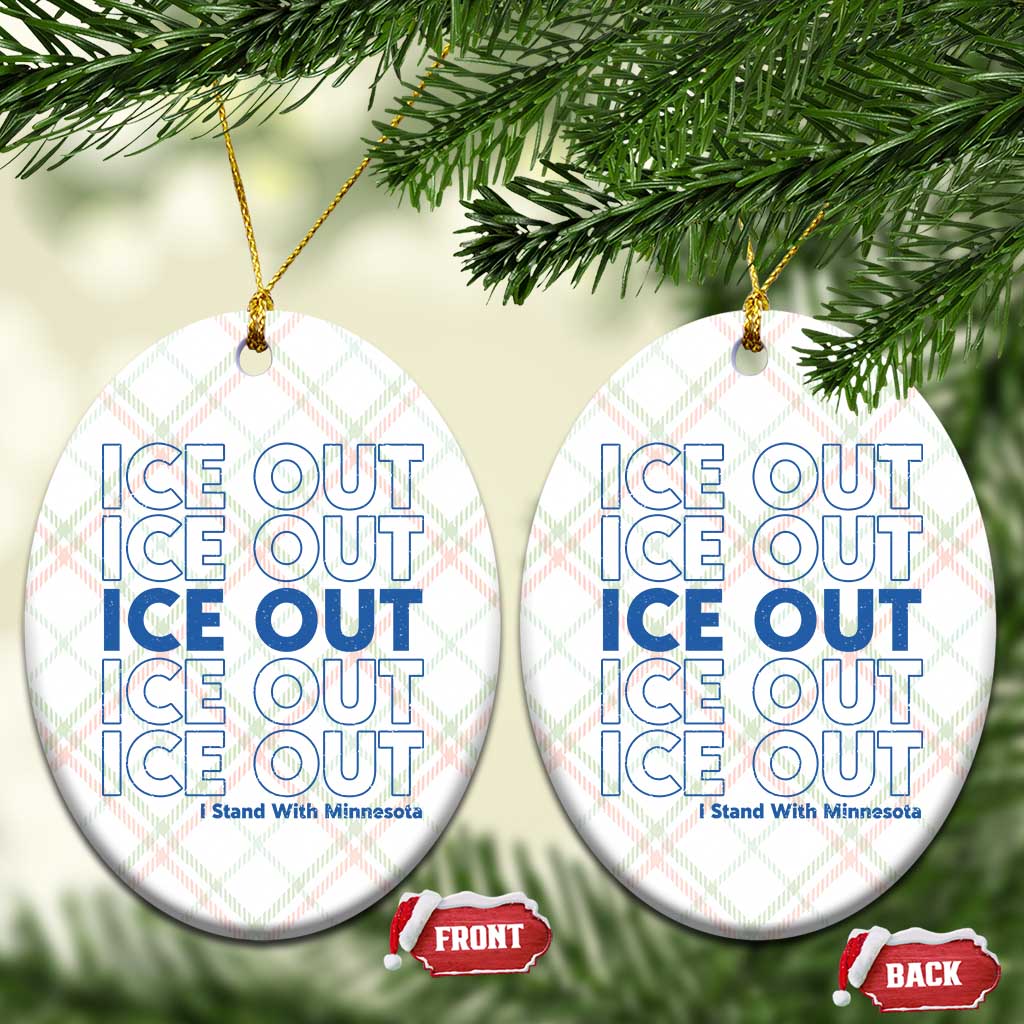 ICE Out Ceramic Ornament I Stand With Minnesota Minneapolis Anti ICE