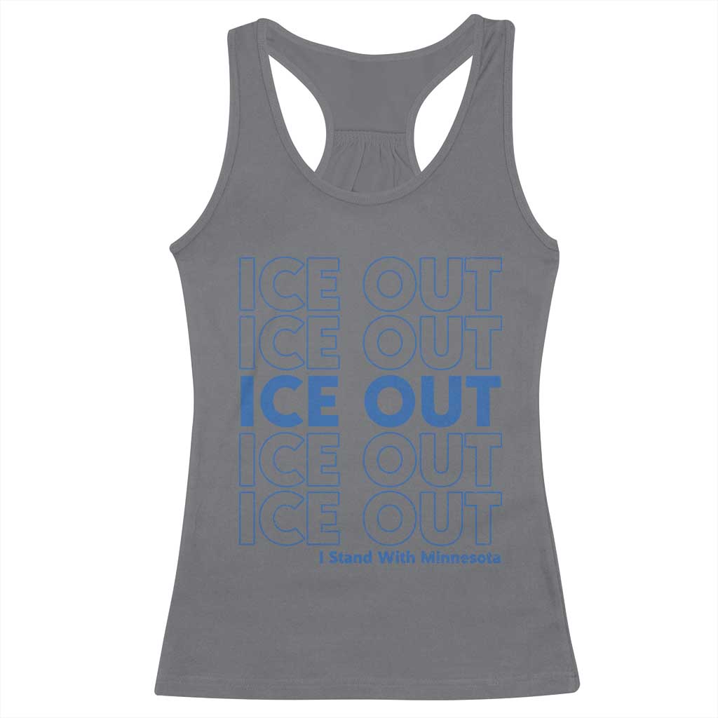 ICE Out Racerback Tank Top I Stand With Minnesota Minneapolis Anti ICE