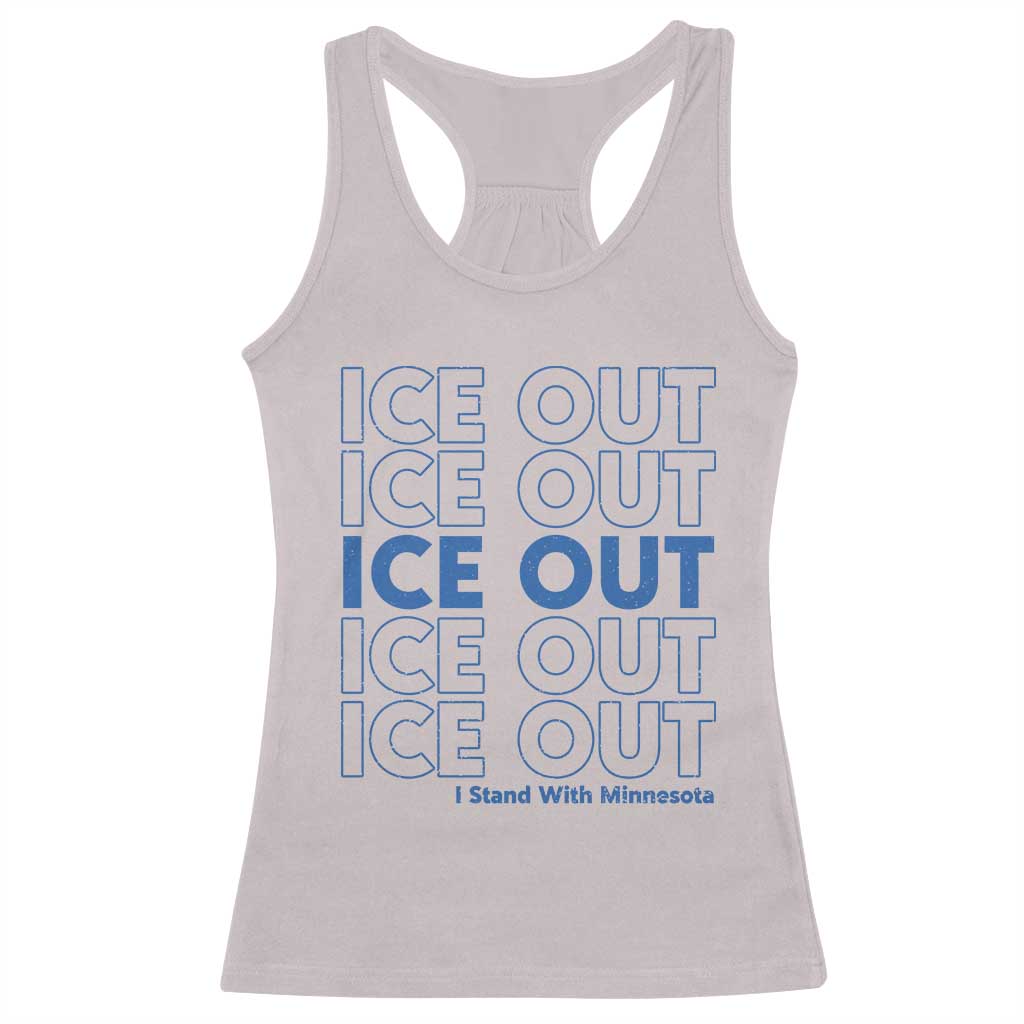 ICE Out Racerback Tank Top I Stand With Minnesota Minneapolis Anti ICE