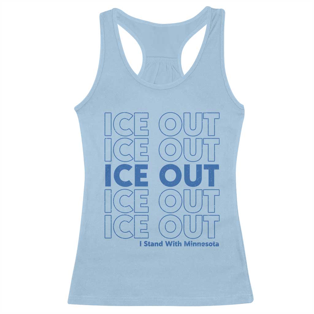 ICE Out Racerback Tank Top I Stand With Minnesota Minneapolis Anti ICE