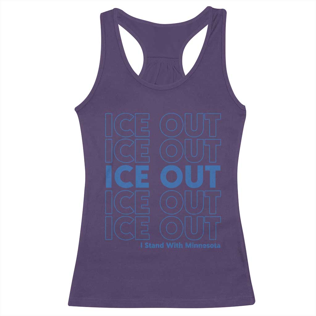 ICE Out Racerback Tank Top I Stand With Minnesota Minneapolis Anti ICE