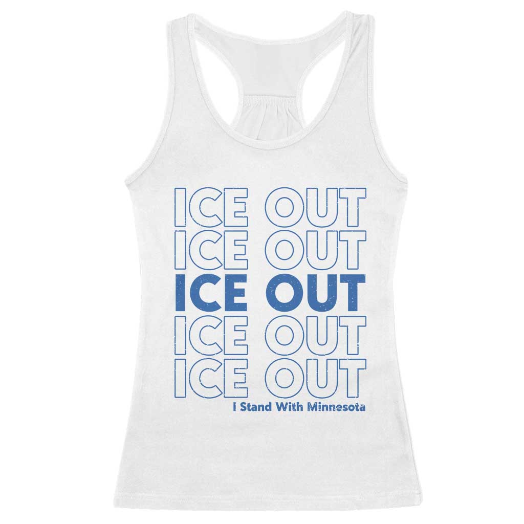 ICE Out Racerback Tank Top I Stand With Minnesota Minneapolis Anti ICE