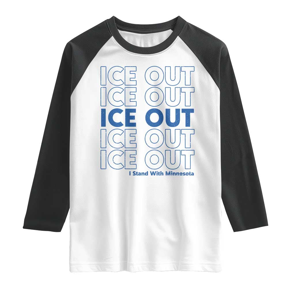 ICE Out Raglan Shirt I Stand With Minnesota Minneapolis Anti ICE