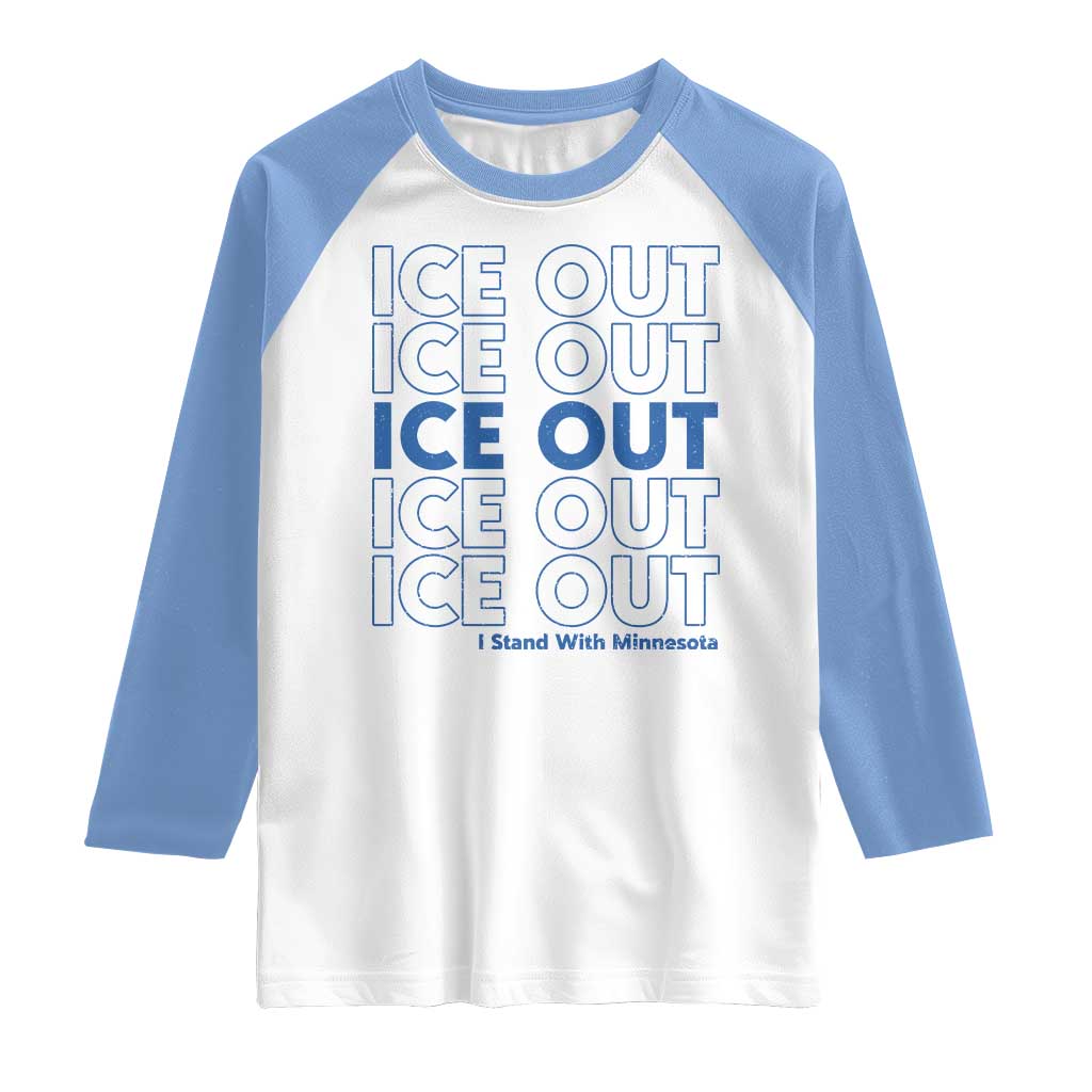 ICE Out Raglan Shirt I Stand With Minnesota Minneapolis Anti ICE