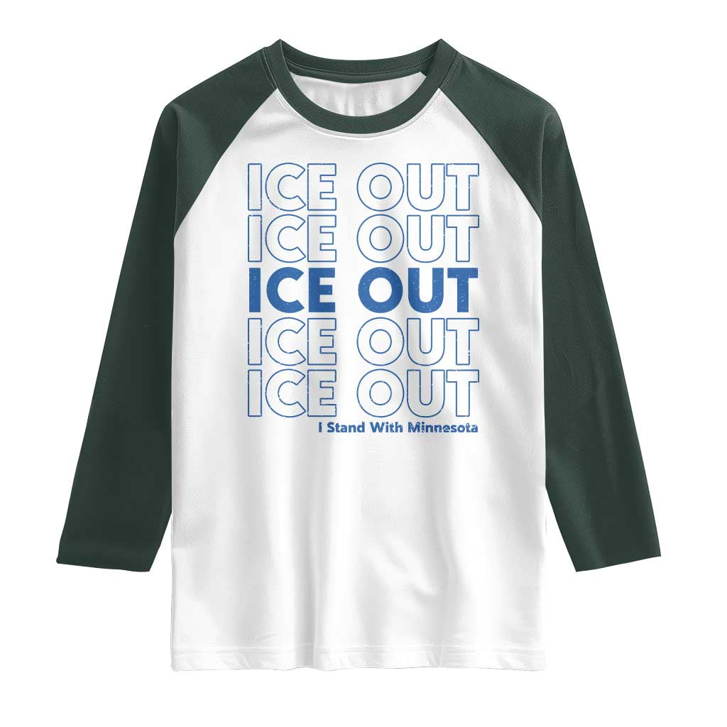 ICE Out Raglan Shirt I Stand With Minnesota Minneapolis Anti ICE