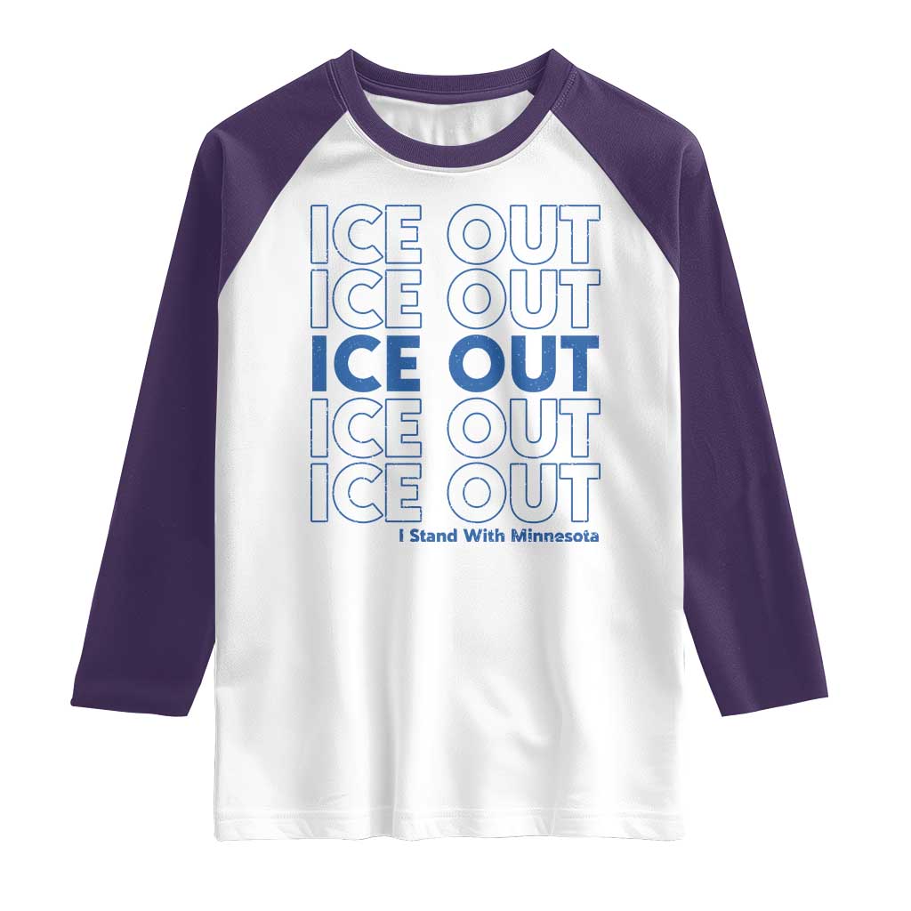 ICE Out Raglan Shirt I Stand With Minnesota Minneapolis Anti ICE