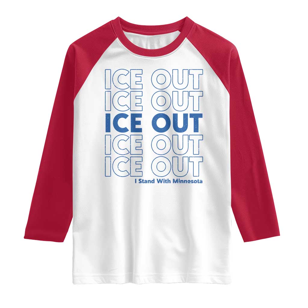 ICE Out Raglan Shirt I Stand With Minnesota Minneapolis Anti ICE