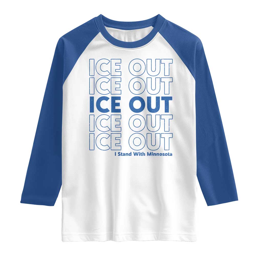 ICE Out Raglan Shirt I Stand With Minnesota Minneapolis Anti ICE