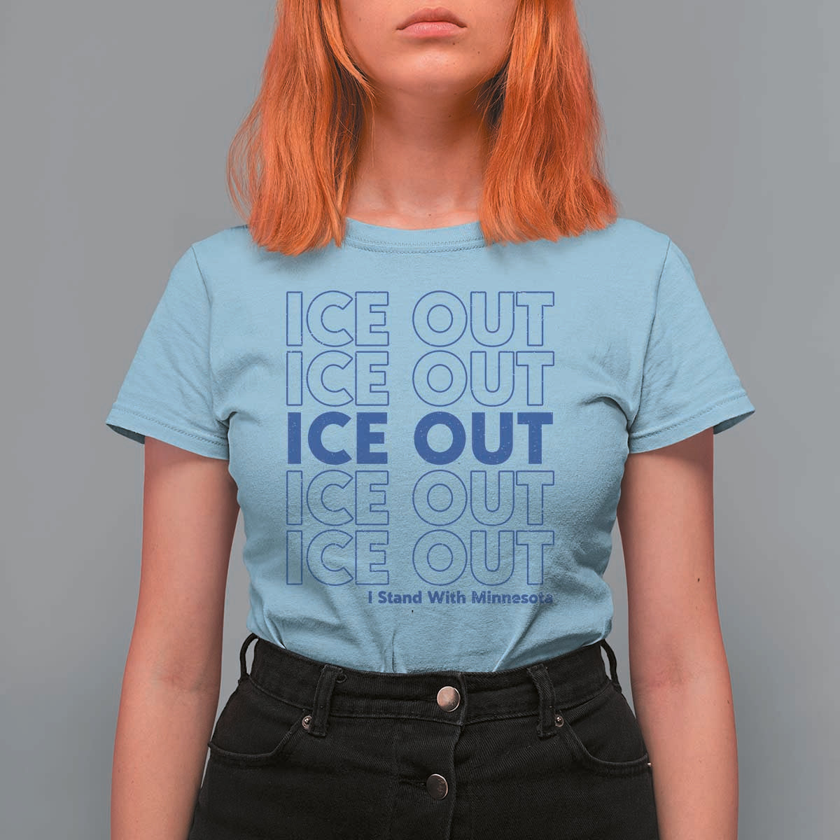 ICE Out T Shirt For Women I Stand With Minnesota Minneapolis Anti ICE