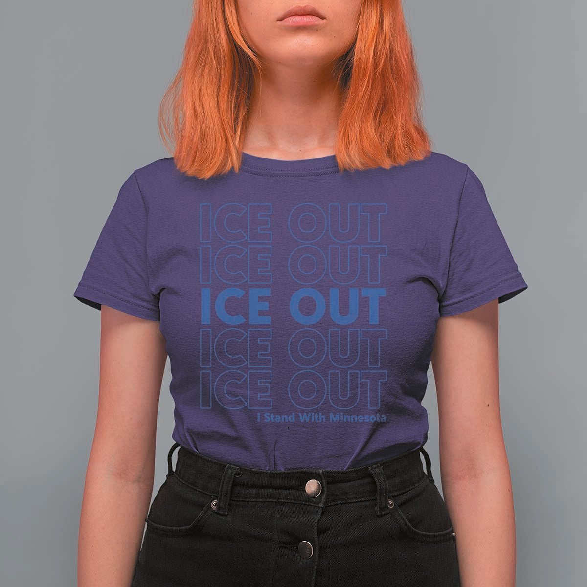 ICE Out T Shirt For Women I Stand With Minnesota Minneapolis Anti ICE