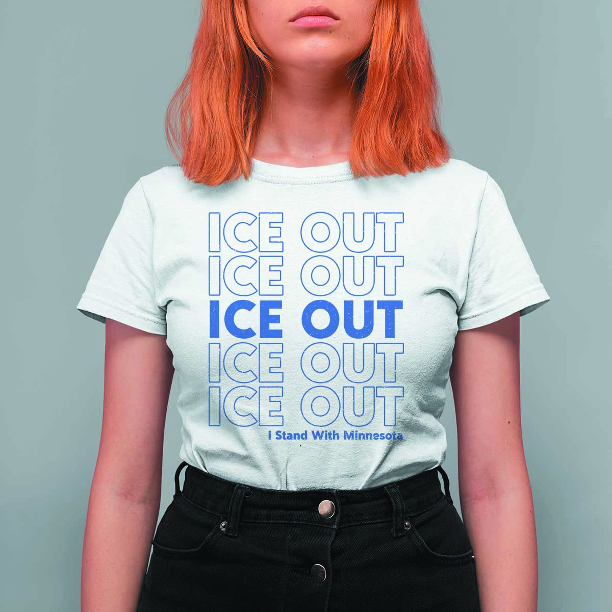ICE Out T Shirt For Women I Stand With Minnesota Minneapolis Anti ICE