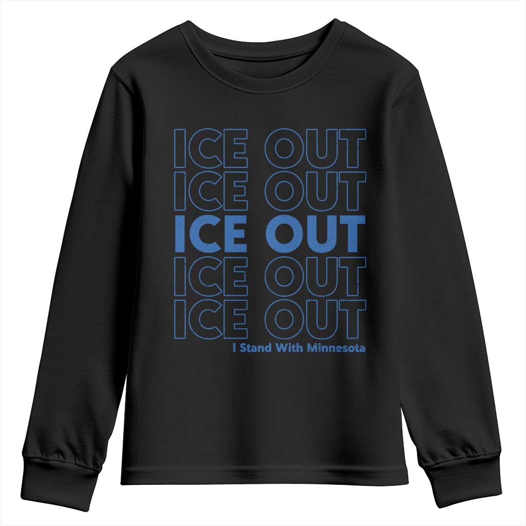 ICE Out Youth Sweatshirt I Stand With Minnesota Minneapolis Anti ICE