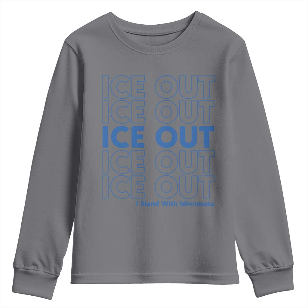 ICE Out Youth Sweatshirt I Stand With Minnesota Minneapolis Anti ICE