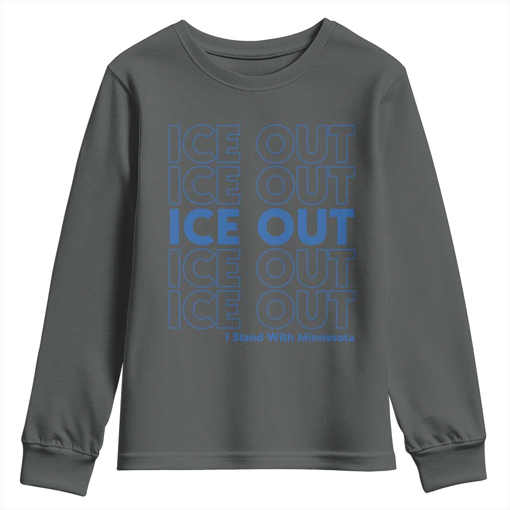 ICE Out Youth Sweatshirt I Stand With Minnesota Minneapolis Anti ICE