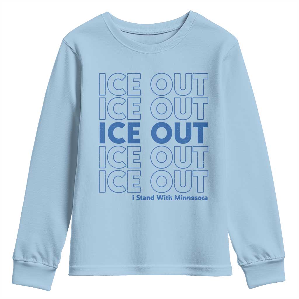 ICE Out Youth Sweatshirt I Stand With Minnesota Minneapolis Anti ICE